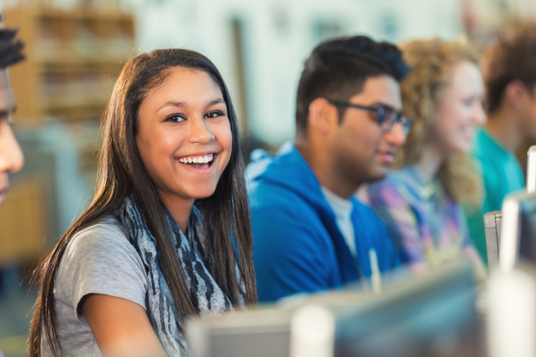 female student smiling