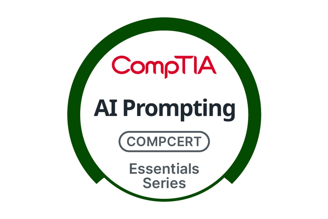 Logo for CompTIA AI Prompting Essentials CompCert