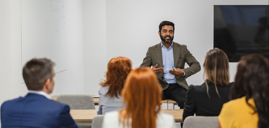 Image of an instructor speaking