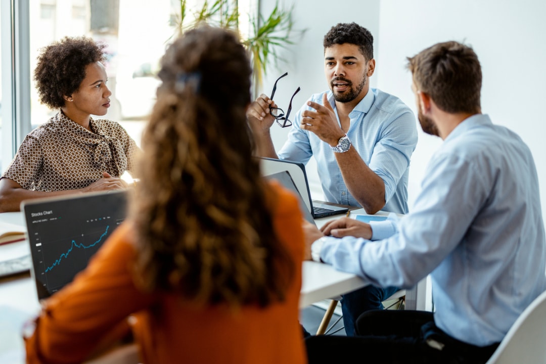 Group of people having a meeting.